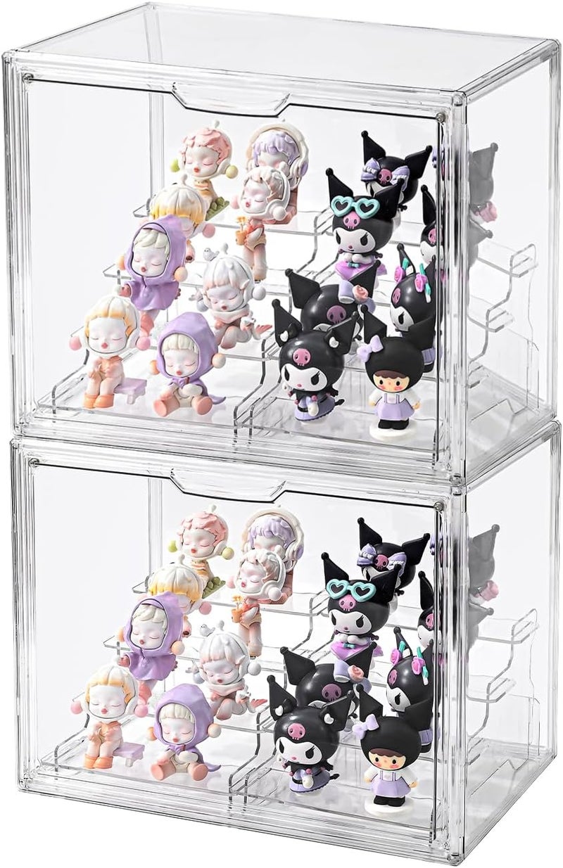 Uni HIMO 4Tier Display Case for Collectibles,Clear Display Box with 2 Stands ,Storage Container with Magnetic Door - Image 1